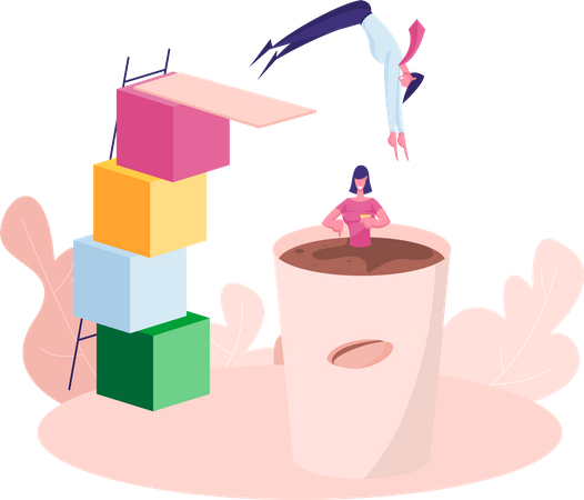 Pausa no escritório  Ilustração