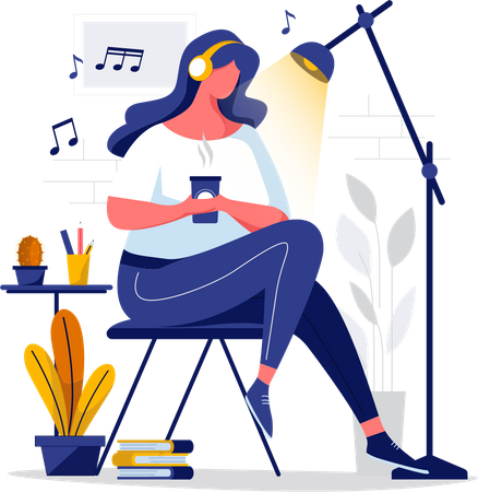Pausa para café  Ilustração