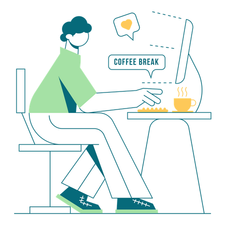 Pause café au bureau  Illustration
