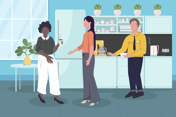 Pause café au travail  Illustration