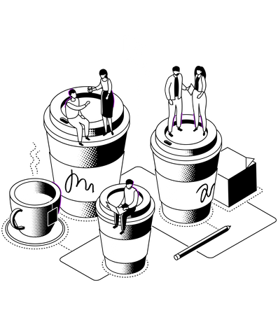 Pause déjeuner au bureau  Illustration