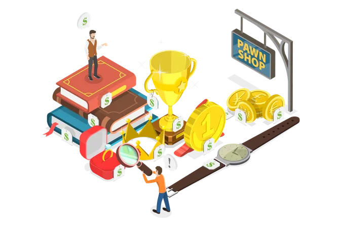 Pawnshop Business  Illustration