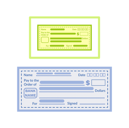 Pay blank check  Illustration