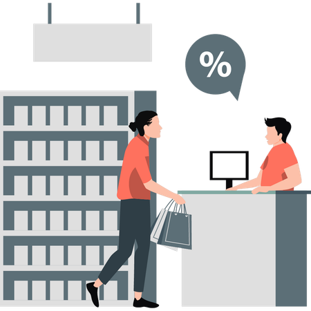 Pay cash at cashier  Illustration