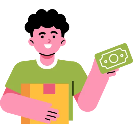 Pay Cash While Receiving Delivery  Illustration