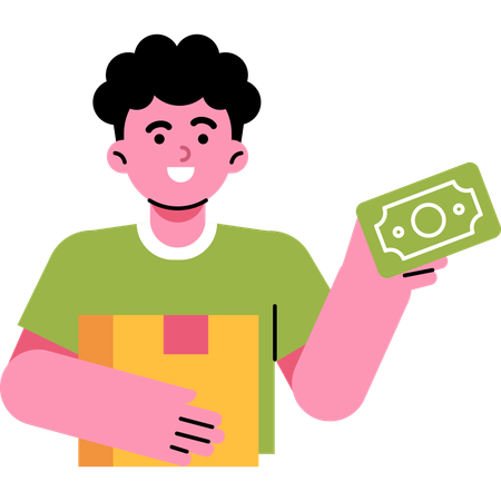 Pay Cash While Receiving Delivery  Illustration