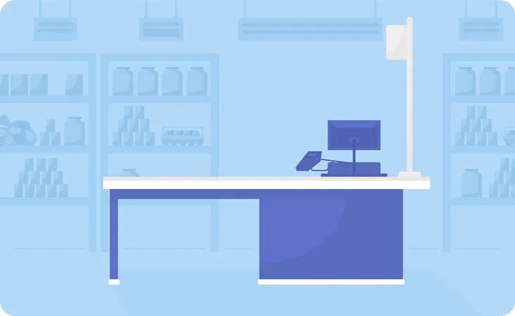 Pay desk at supermarket  Illustration