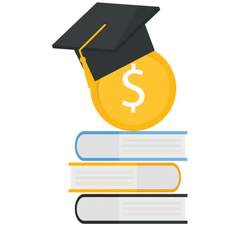 Pay education fees by us dollar money for graduation  Illustration