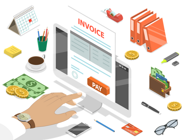 Pay Invoice  Illustration