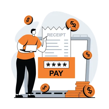 Pay invoice  Illustration