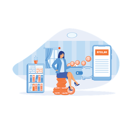 Pay online and receive bonus money or gifts back  Illustration