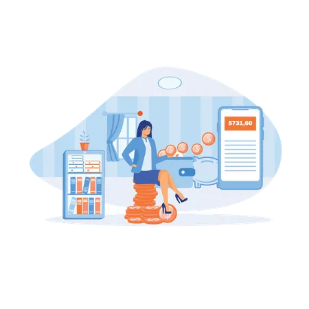 Pay online and receive bonus money or gifts back  Illustration