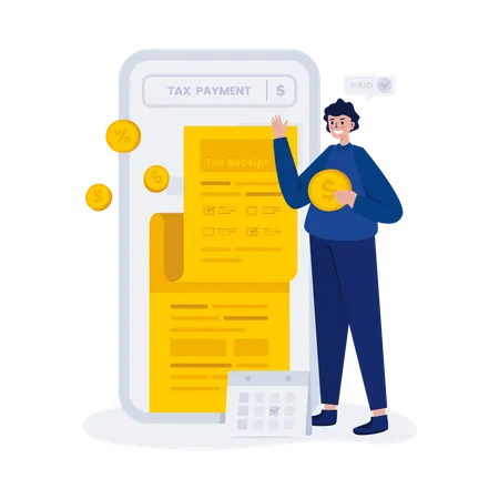 Pay taxes online  Illustration
