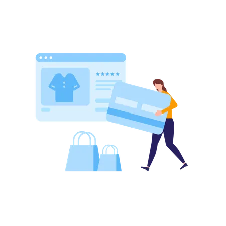 Pay with Credit Card  Illustration