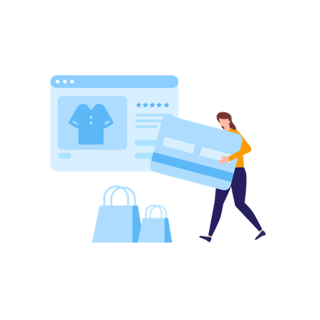 Pay with Credit Card  Illustration