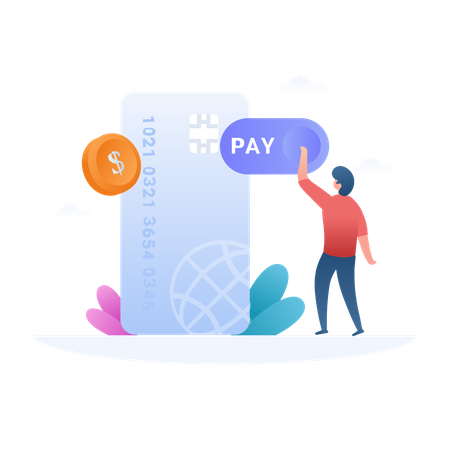 Pay With Credit Card  Illustration