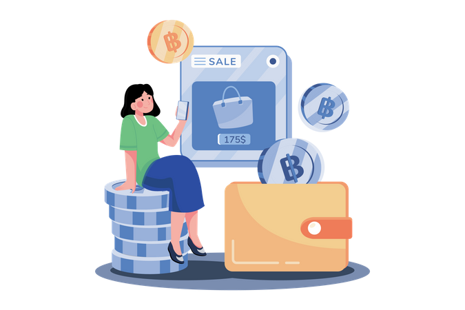 Pay With Cryptocurrency  Illustration