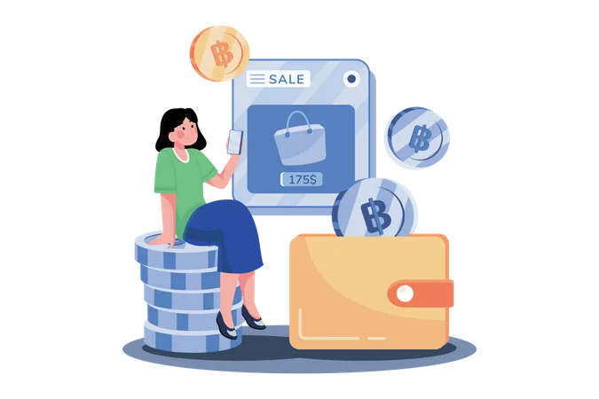 Pay With Cryptocurrency  Illustration