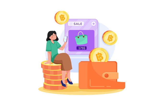 Pay With Cryptocurrency  Illustration