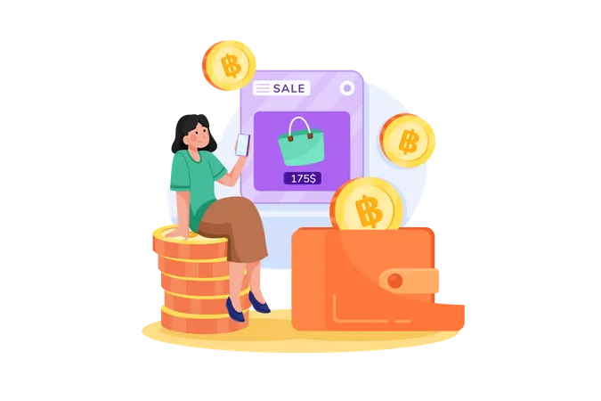 Pay With Cryptocurrency  Illustration