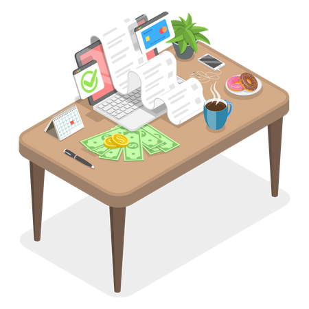 Pay Your Bills Online and Secure Electronic Shopping  Illustration