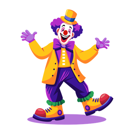 Payaso de circo feliz  Ilustración