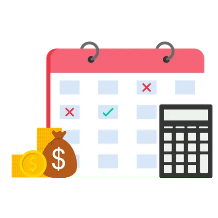 Payday Loan Or Payment Date Concept Is Like A Calendar With Money Coin Payment Calendar Payment Date Concept Financial Calendar Financial Stability Payment Day Success Illustration