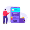 smartphone banking service illustration