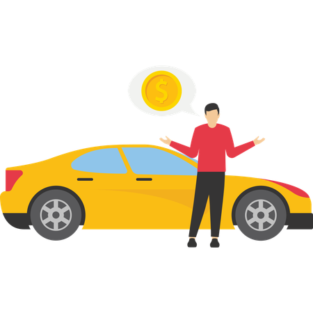 Paying car mortgage  Illustration