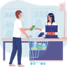 illustrations for cash paying in shop