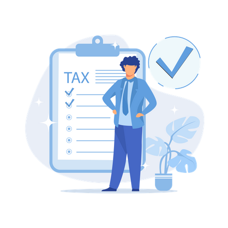 Paying taxes  イラスト