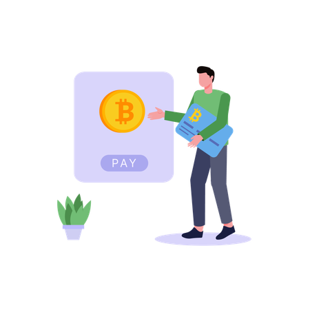 Paying Through Bitcoin  Illustration