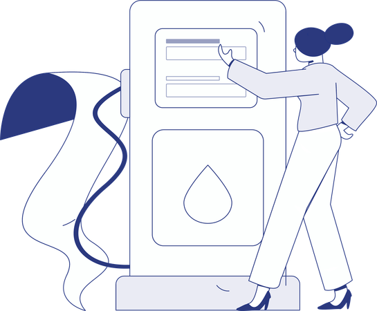 Paying through credit card for vehicle refilling  Illustration