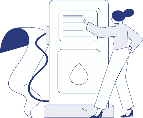 Paying through credit card for vehicle refilling  Illustration