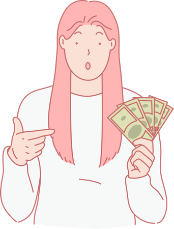 Paying Via Cash  Illustration