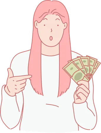 Paying Via Cash  Illustration