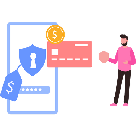Payment account secured  Illustration