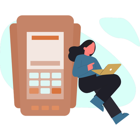 Payment by POS machine  Illustration