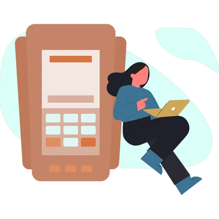 Payment by POS machine  Illustration