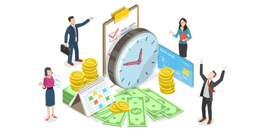 3 D Isometric Flat Vector Conceptual Illustration Of Payment Date Financial Planning And Time Management Illustration