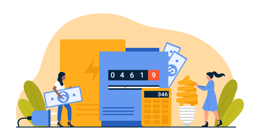 Payment of bills for electricity usage  Illustration