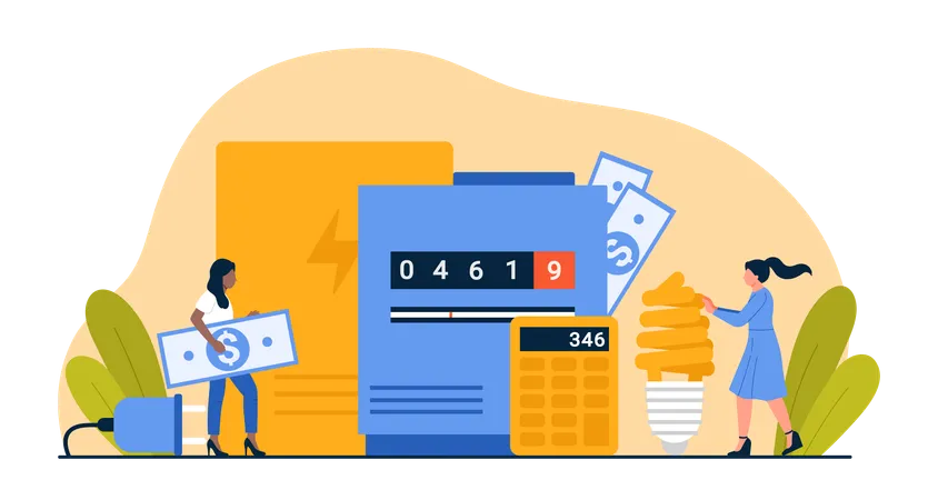 Payment of bills for electricity usage  Illustration