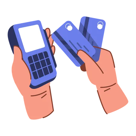 Payment Processing with Credit Cards and Terminals  Illustration
