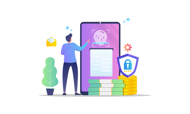 Payment protection using fingerprint security  일러스트레이션