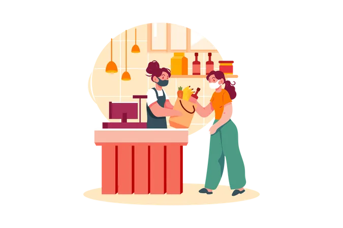 Payment Reception Desk  Illustration