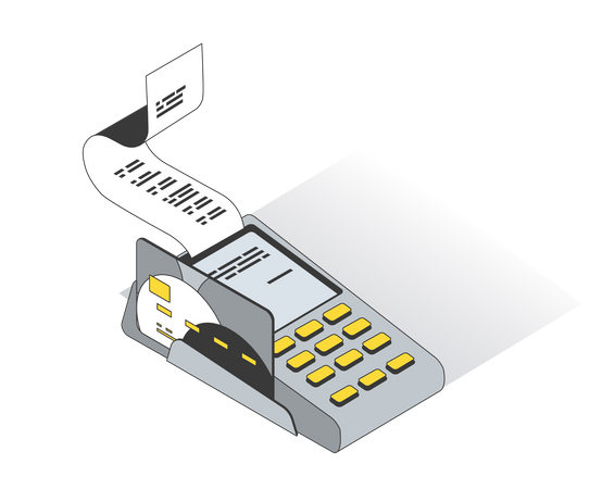 Payment swiping machine Illustration