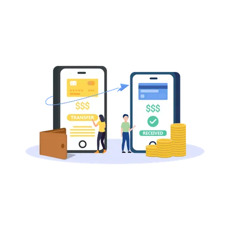 Payments Flat Illustration In This Design You Can See How Technology Connect To Each Other Each File Comes With A Project In Which You Can Easily Change Colors And More Illustration