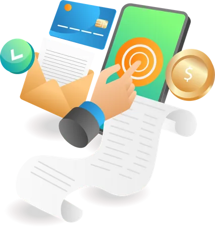 Payment Transactions With Smartphone Illustration
