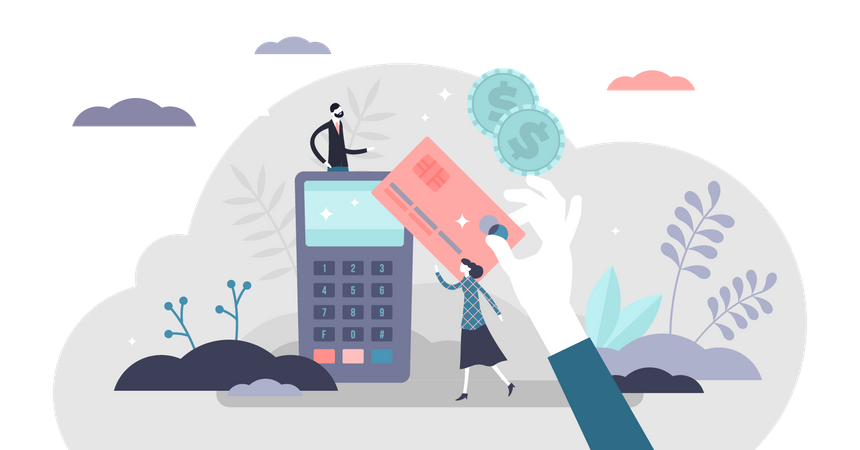 Payment using credit card Illustration