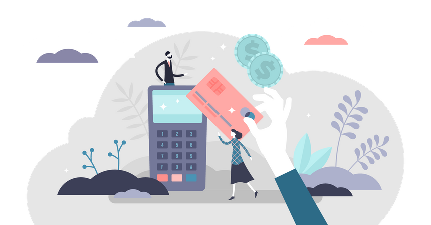 Payment using credit card  Illustration